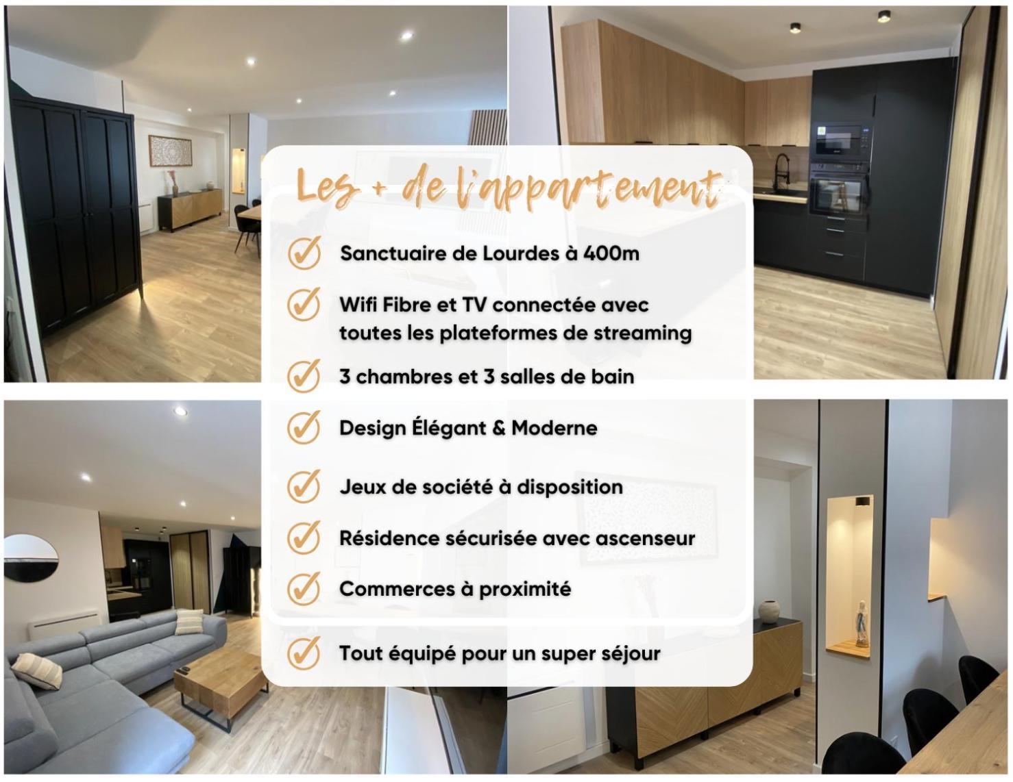 Madonna Elegance, Proche Sanctuaire, 95M2 Apartment Lourdes Ngoại thất bức ảnh